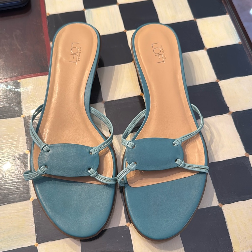 Ann Taylor Loft Turquoise Slide Sandals